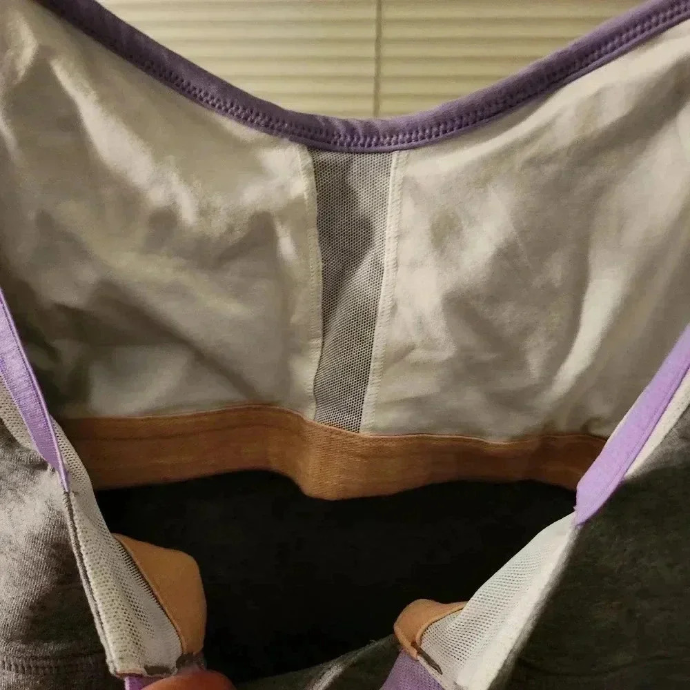 Lululemon Workout tank top gray, purple size 6 - Picture 3 of 7